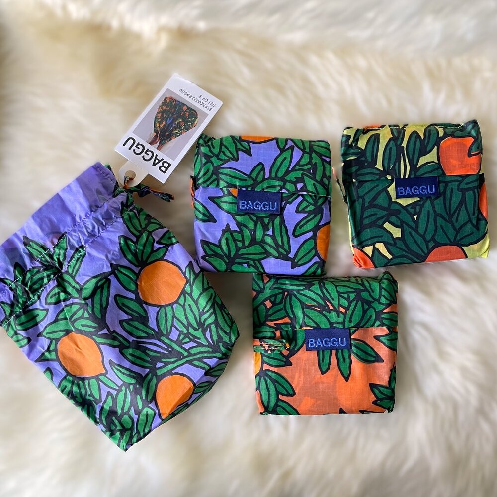 NWT Standard Baggu Set - Orange Tree (Periwinkle, Orange, Yellow)